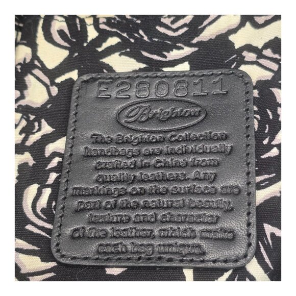 Brighton Black Nylon Patent Leather Trim Hobo Shoulder Bag Braided Strap Pockets - Picture 6 of 16